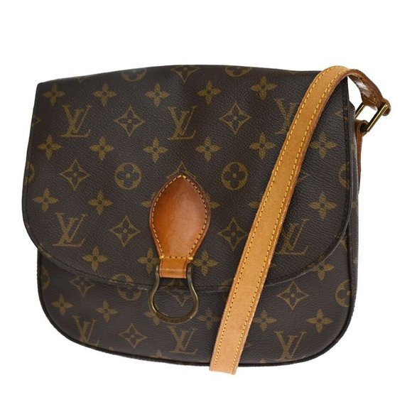 LOUIS VUITTON Saint Cloud GM Shoulder Bag Monogram Leather Brown